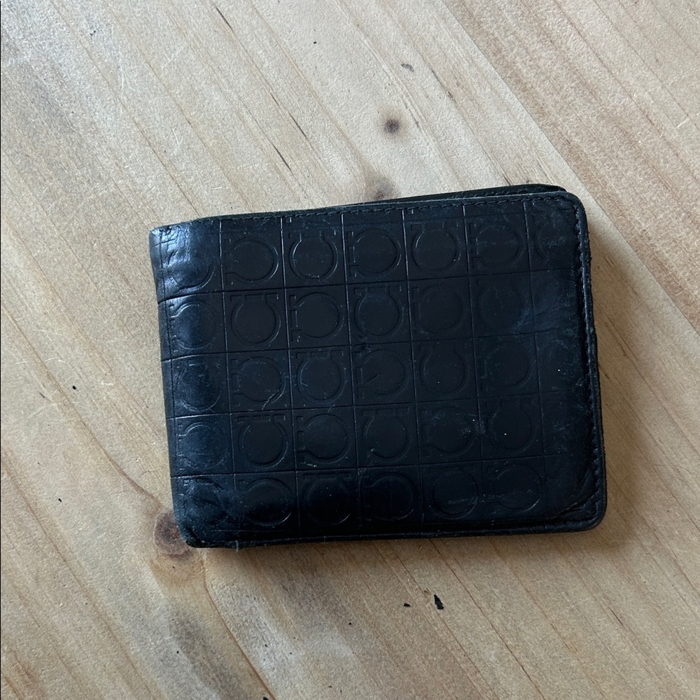 Salvatore Ferragamo Vintage Black Soft Leather Bifold Wallet